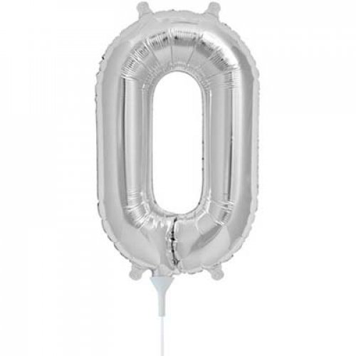 (image for) Silver Number 0 Foil Balloon (41cm) - Click Image to Close